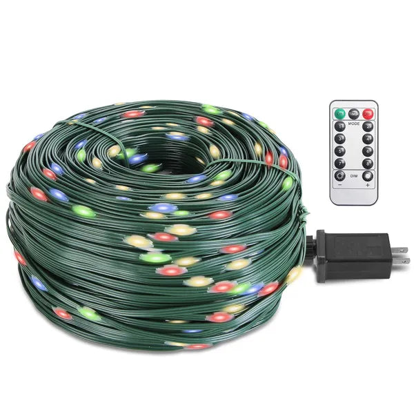 330FT LED String Lights Outdoor Christmas Decoration Lights With Remote IP44 Waterproof 8 Lighting Modes 8 Brightness Timer Plug In Fairy Light Xmas House Holiday Decor