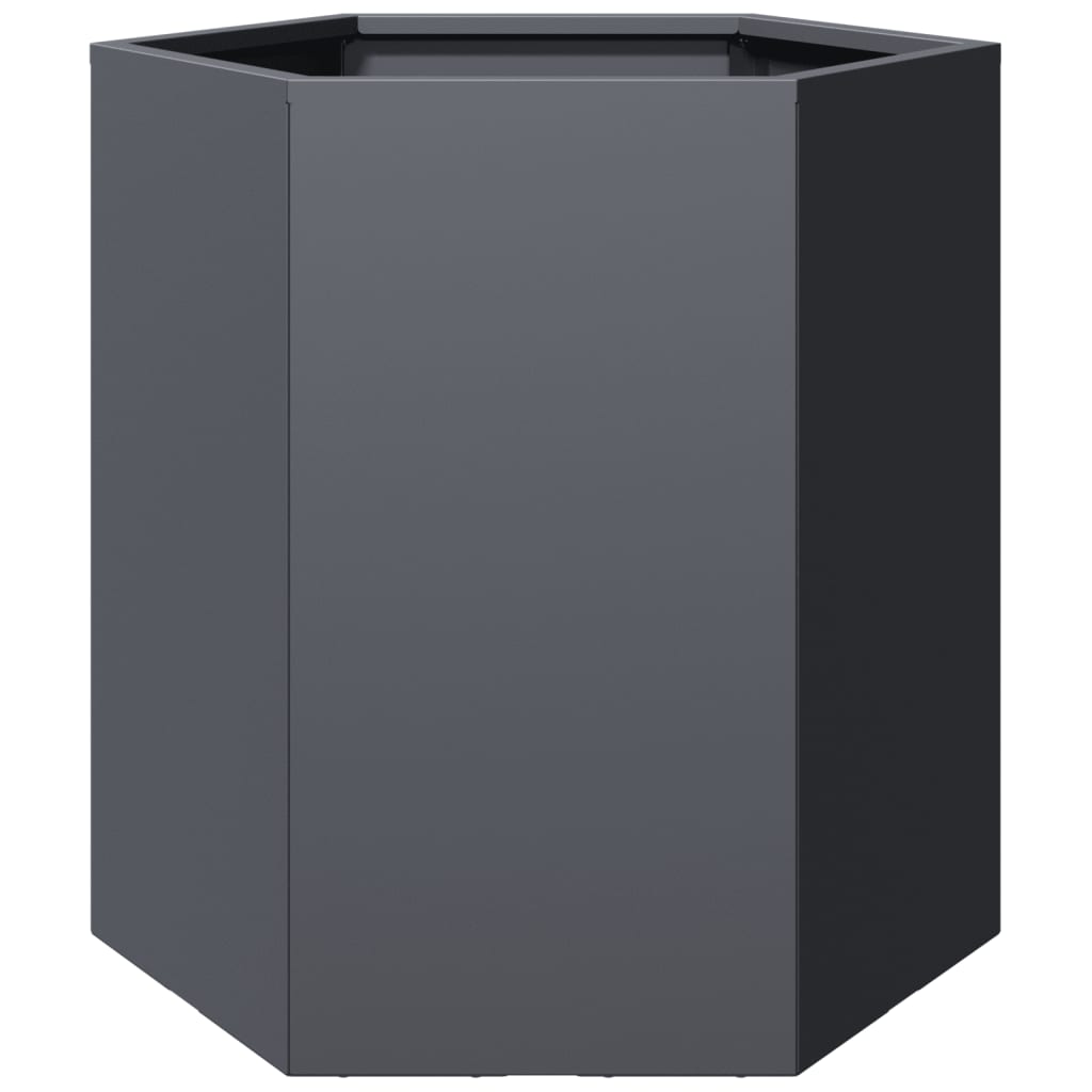Garden Planters, 2 Pieces, Anthracite, Hexagonal, 46x40x45 cm