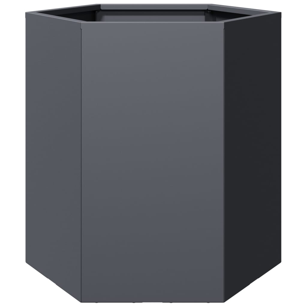 Garden Planters, 2 Pieces, Anthracite, Hexagonal, 46x40x45 cm