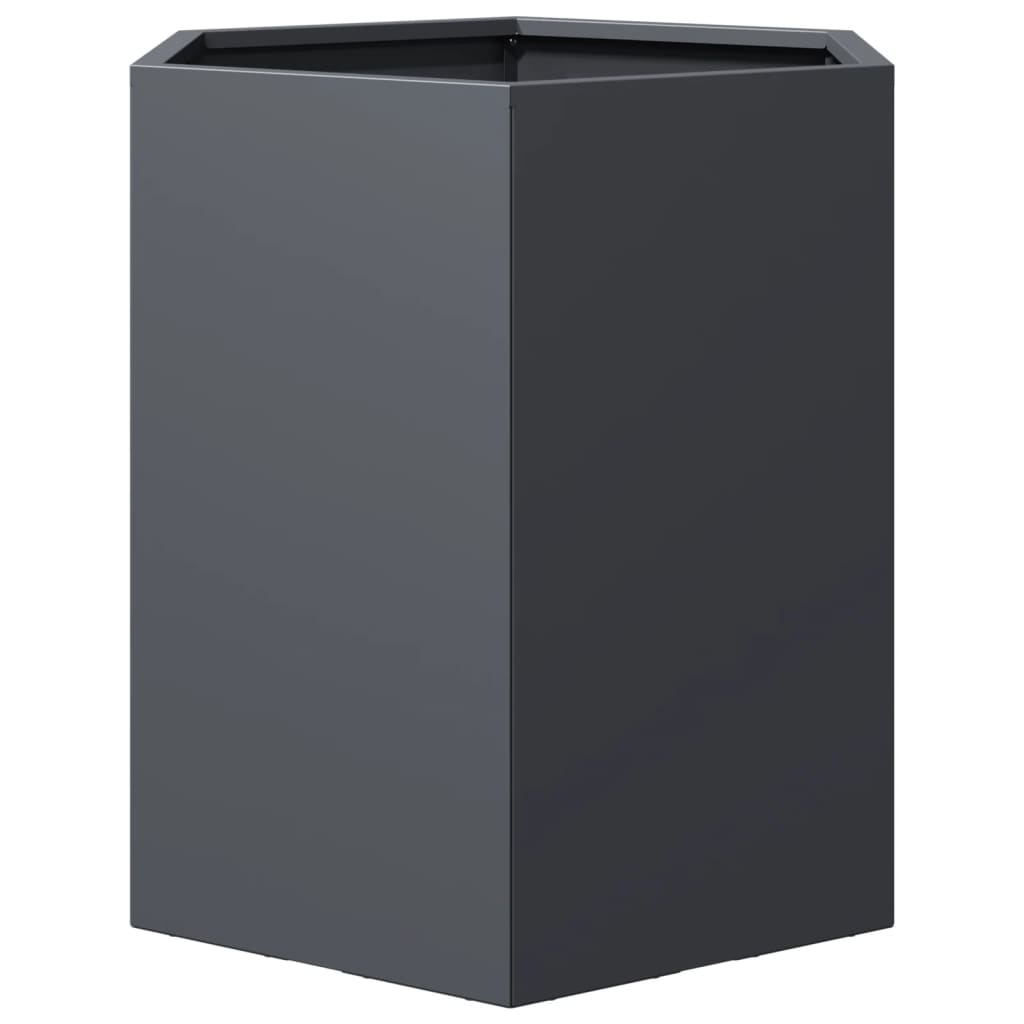 Garden Planters, 2 Pieces, Anthracite, Hexagonal, 46x40x45 cm